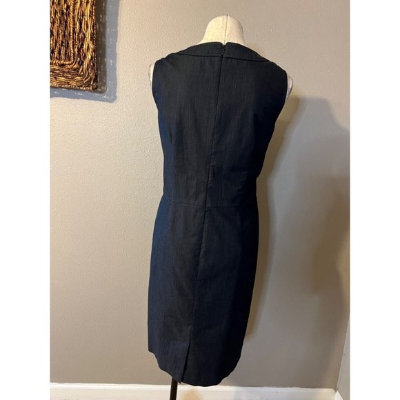 Talbots Dress 14W Dark Gray Stretch Cotton Career Church Pockets - Picture 4 of 10